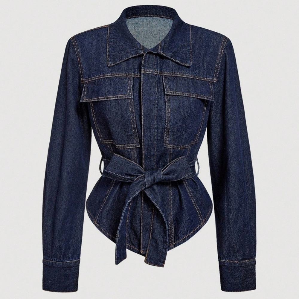 Women's Denim Jacket with Belt